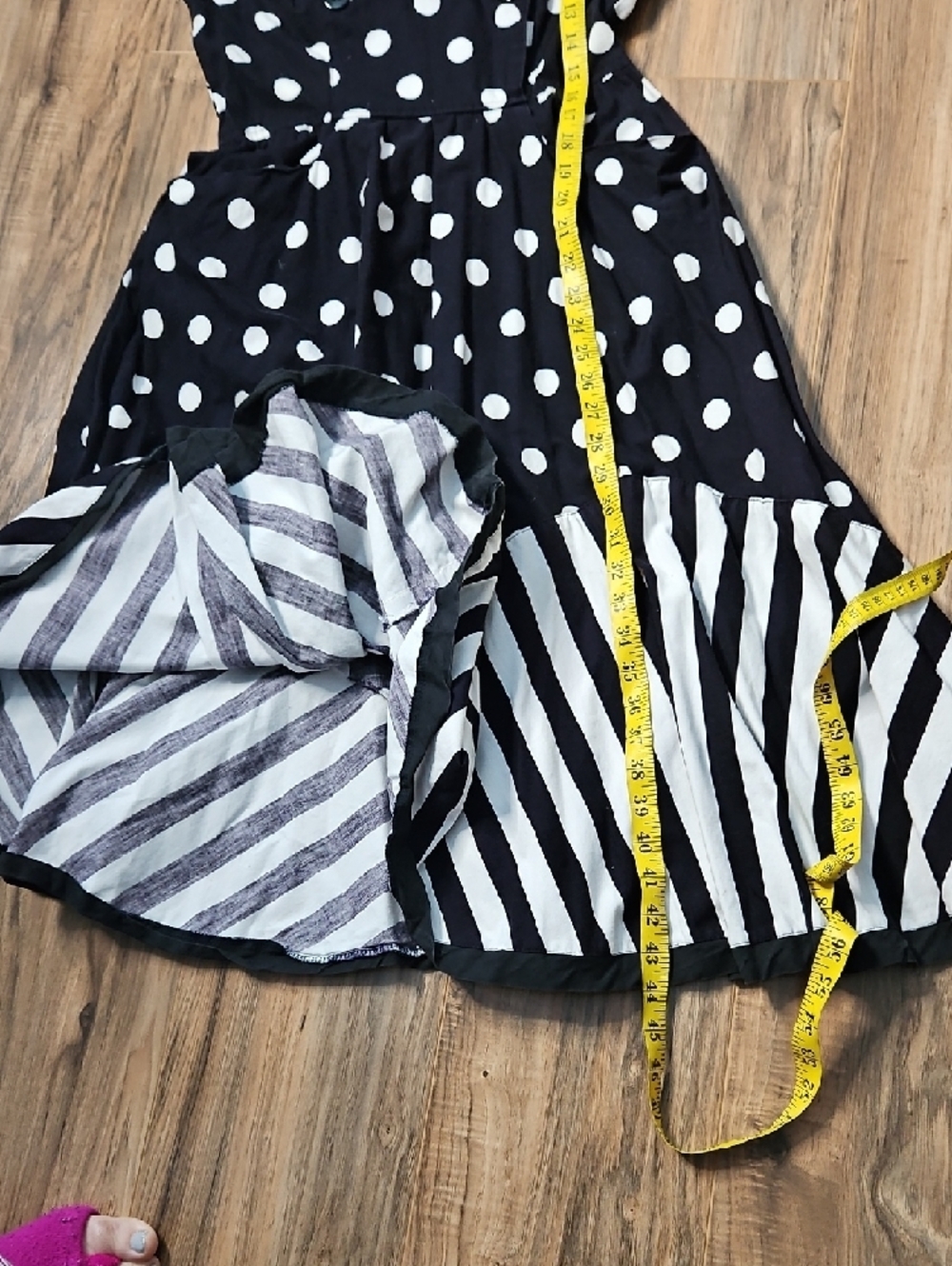 Choon Sleeveless Black and White Polka Dot Fit-and-Flare Dress Small - Picture 9 of 9